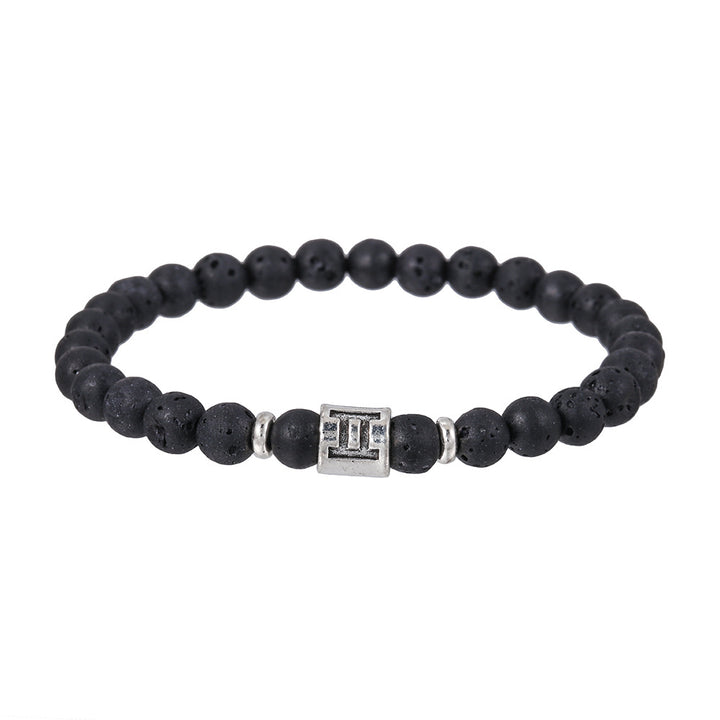 Bracelet homme en perles de lave fait main avec constellation Olivenorma