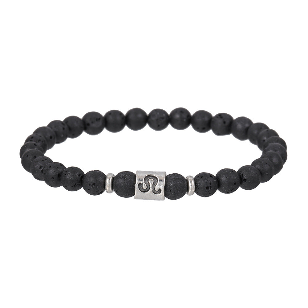 Bracelet homme en perles de lave fait main avec constellation Olivenorma