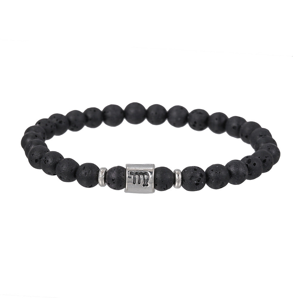 Bracelet homme en perles de lave fait main avec constellation Olivenorma