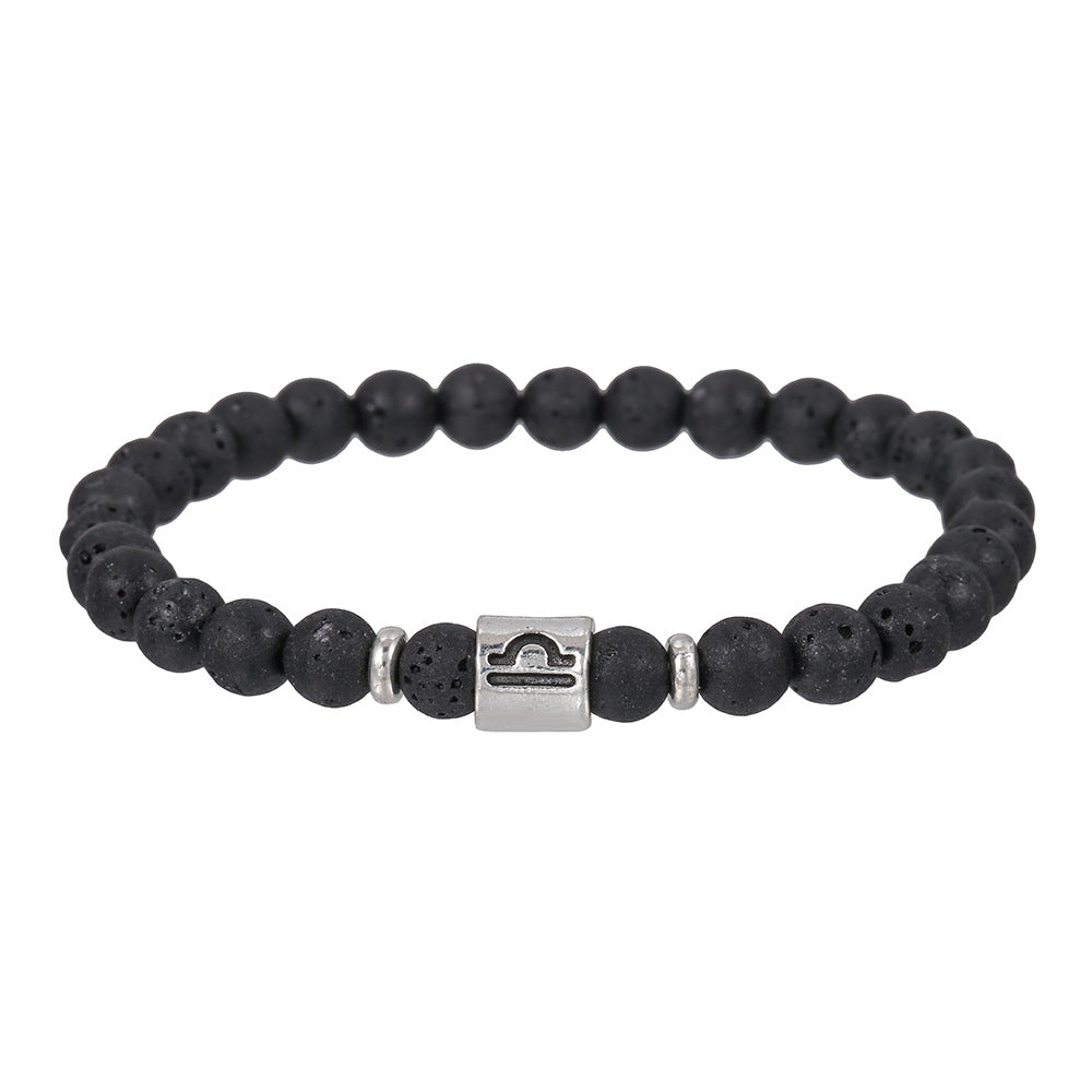 Bracelet homme en perles de lave fait main avec constellation Olivenorma
