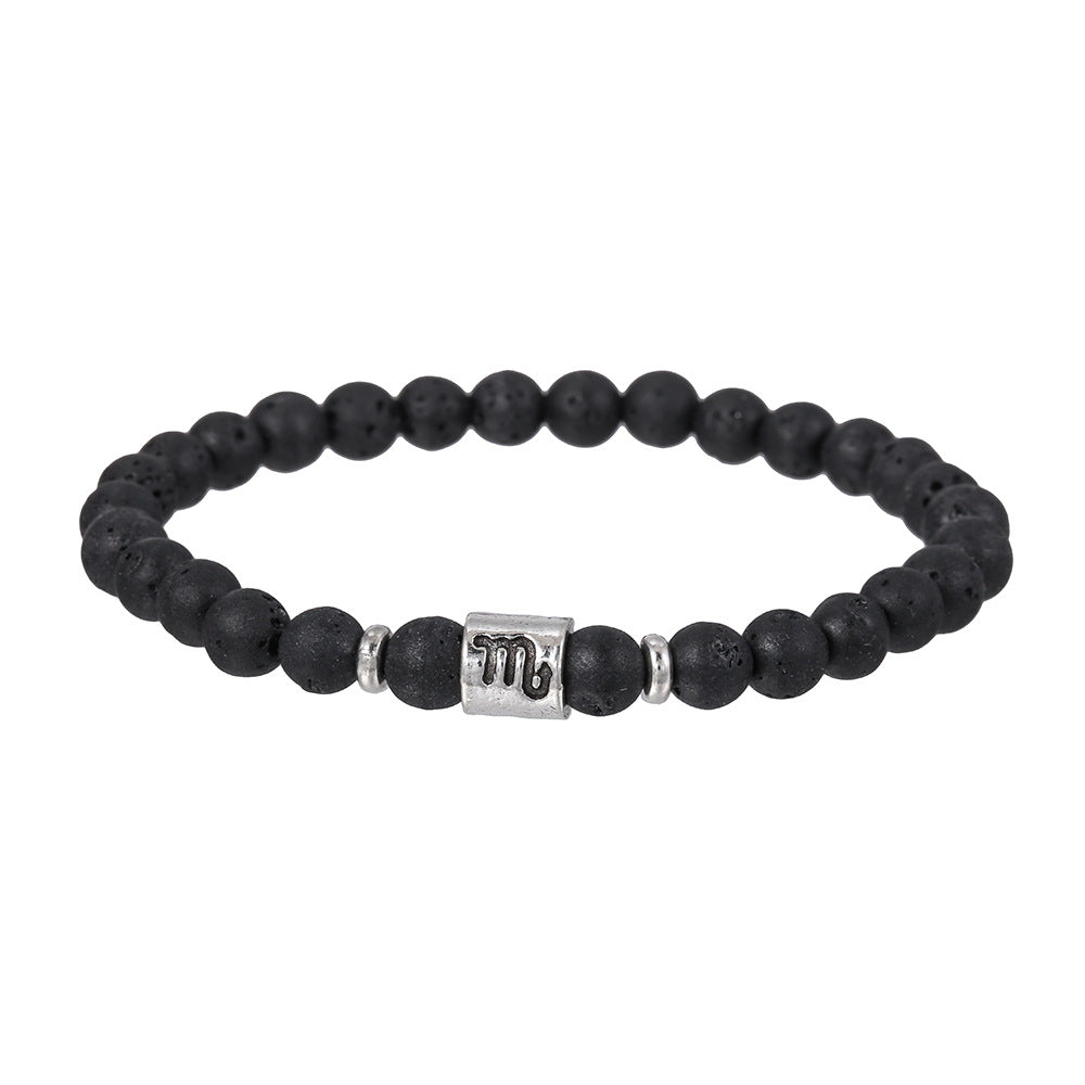 Bracelet homme en perles de lave fait main avec constellation Olivenorma