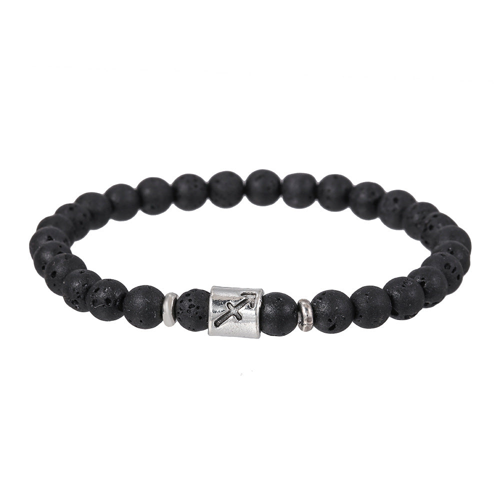 Bracelet homme en perles de lave fait main avec constellation Olivenorma