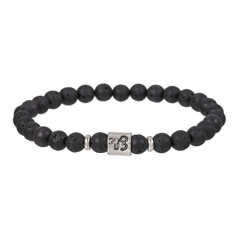 Bracelet homme en perles de lave fait main avec constellation Olivenorma
