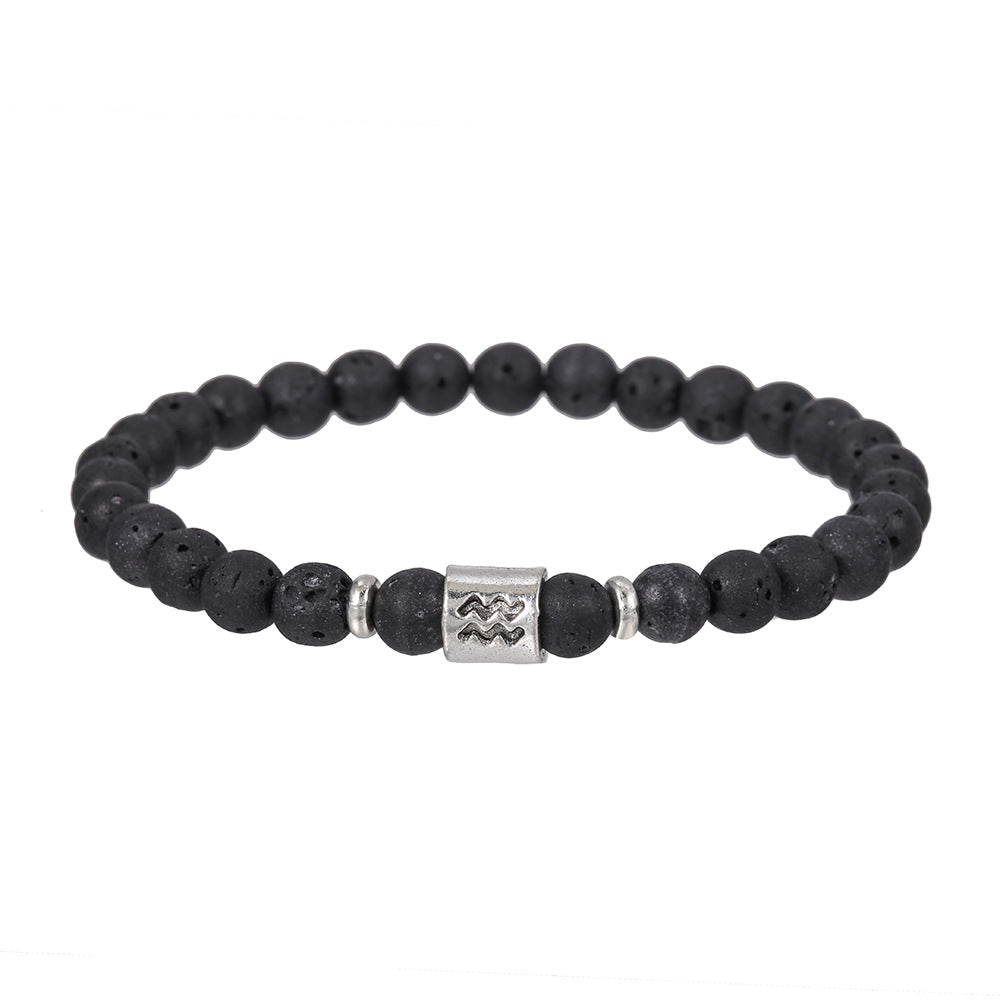 Bracelet homme en perles de lave fait main avec constellation Olivenorma