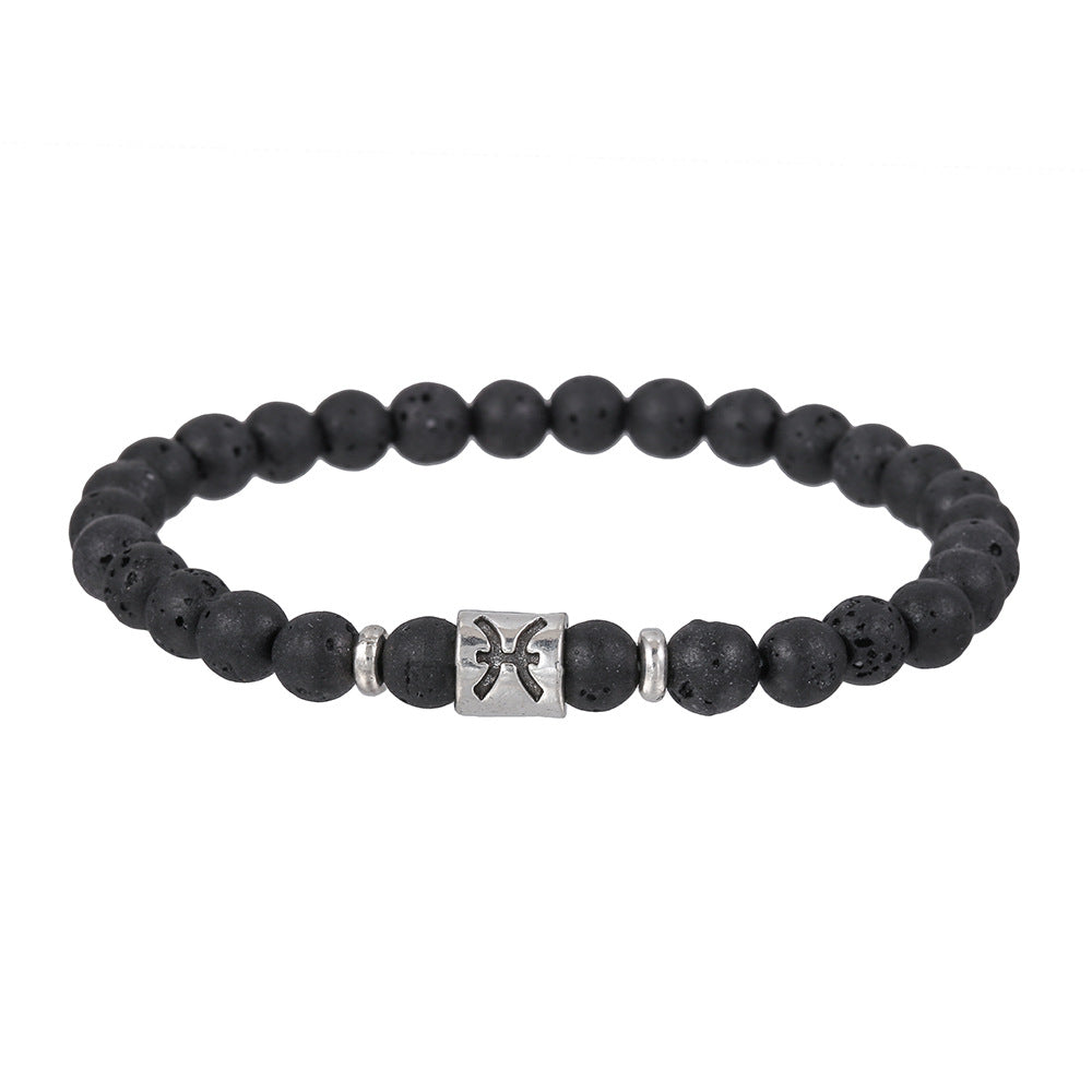 Bracelet homme en perles de lave fait main avec constellation Olivenorma