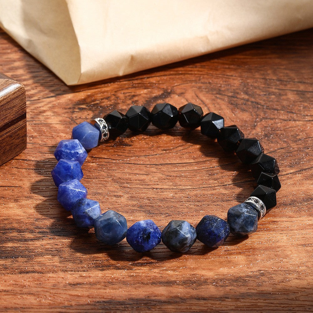 Bracelet ajustable à facettes en forme de diamant en pierre énergétique naturelle Olivenorma