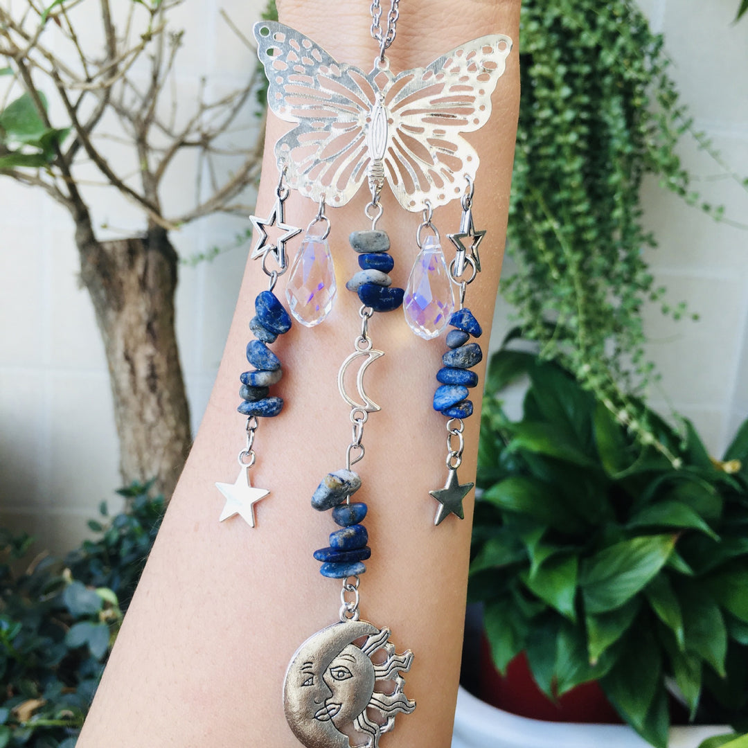 Carillon à vent Olivenorma Suncatcher style papillon soleil lune