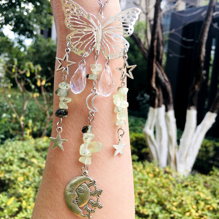 Carillon à vent Olivenorma Suncatcher style papillon soleil lune