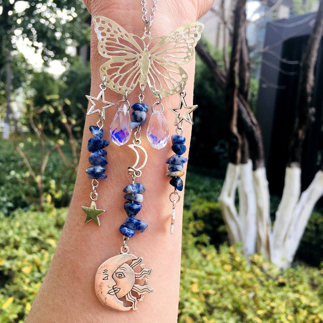 Carillon à vent Olivenorma Suncatcher style papillon soleil lune