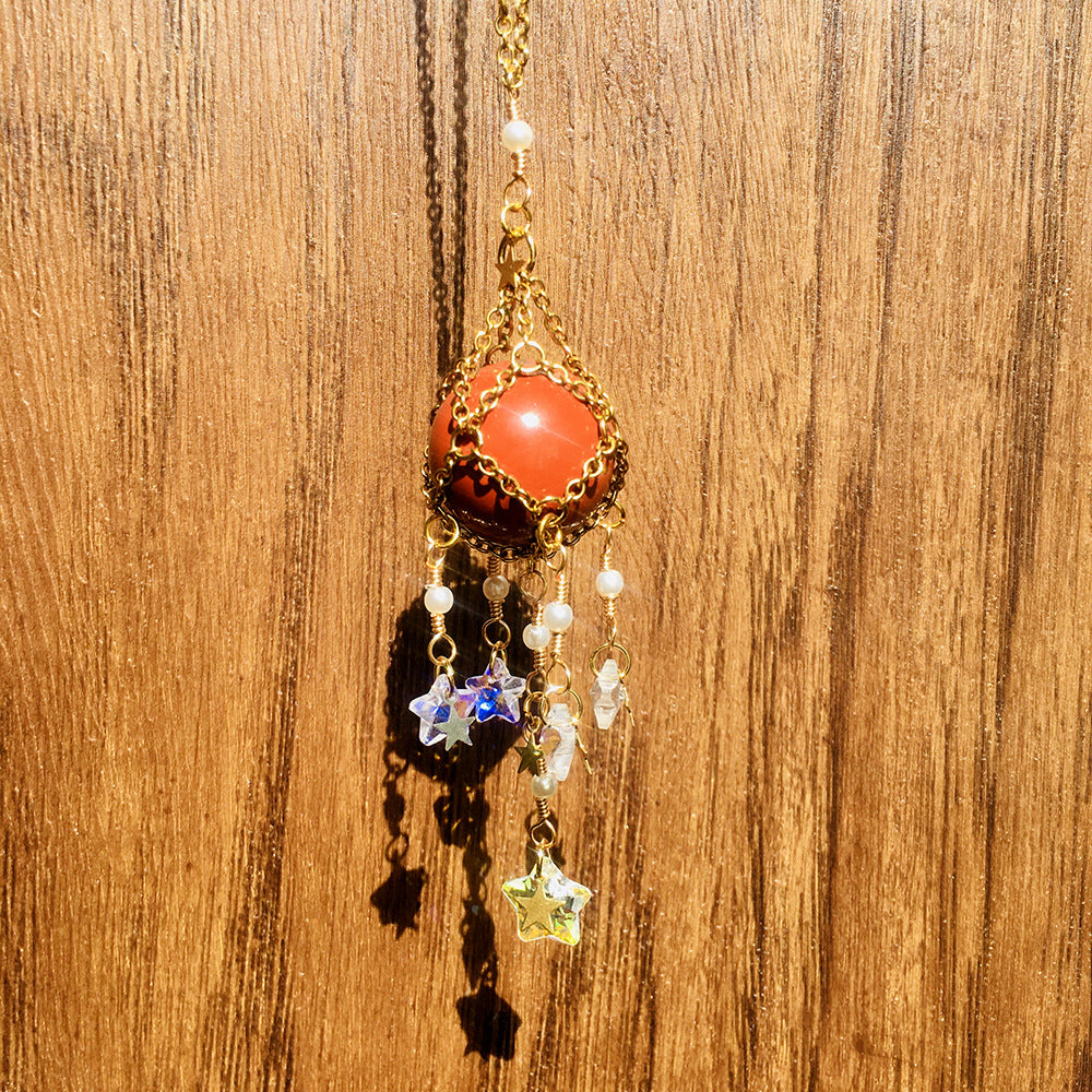 Carillon éolien suspendu en pierre naturelle et cristal originale Olivenorma