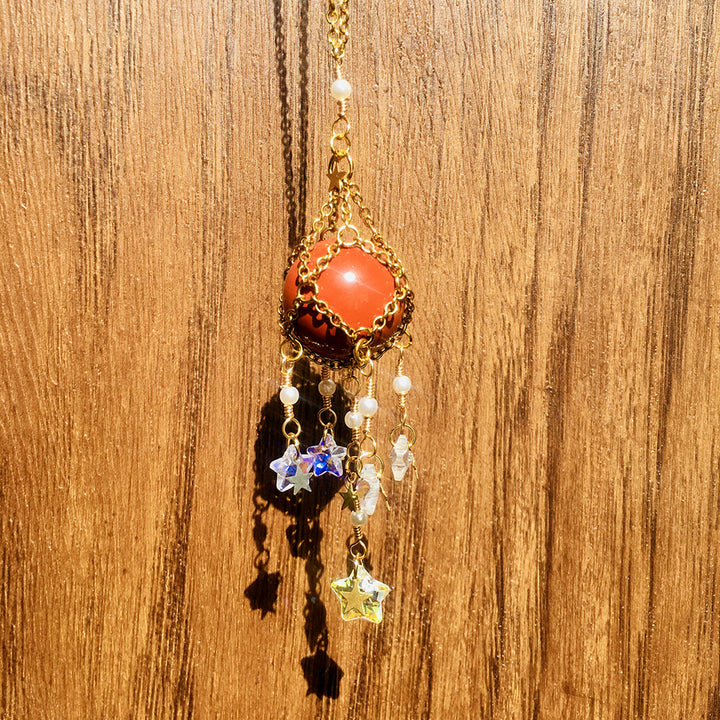 Carillon éolien suspendu en pierre naturelle et cristal originale Olivenorma