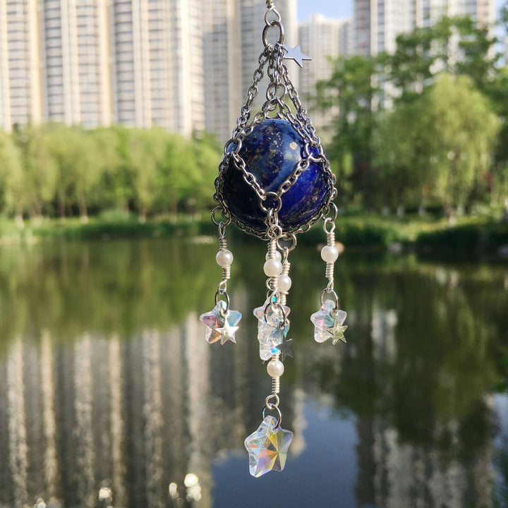 Carillon éolien suspendu en pierre naturelle et cristal originale Olivenorma