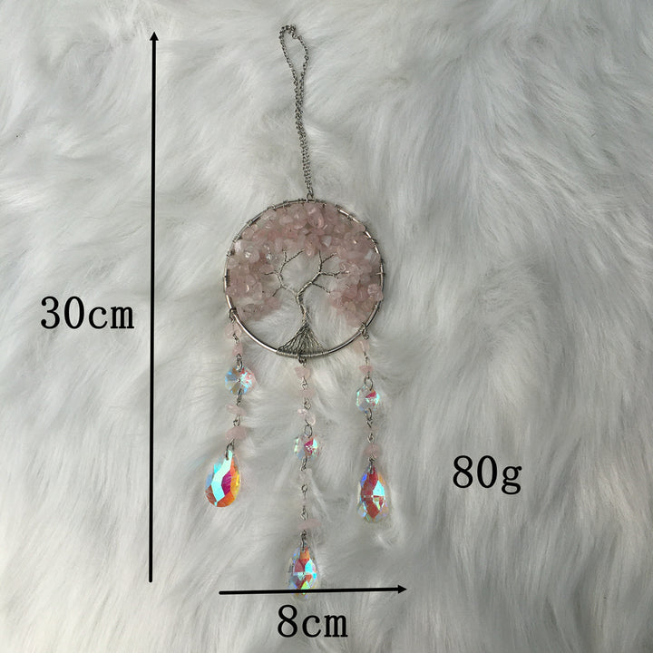 Carillon éolien en cristal naturel avec arbre de vie Olivenorma