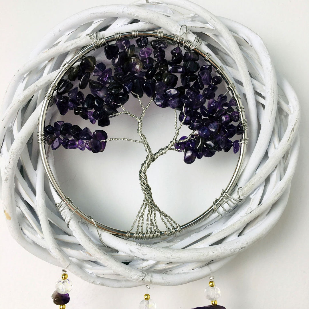 Carillon éolien en cristal d'agate arbre de vie Olivenorma