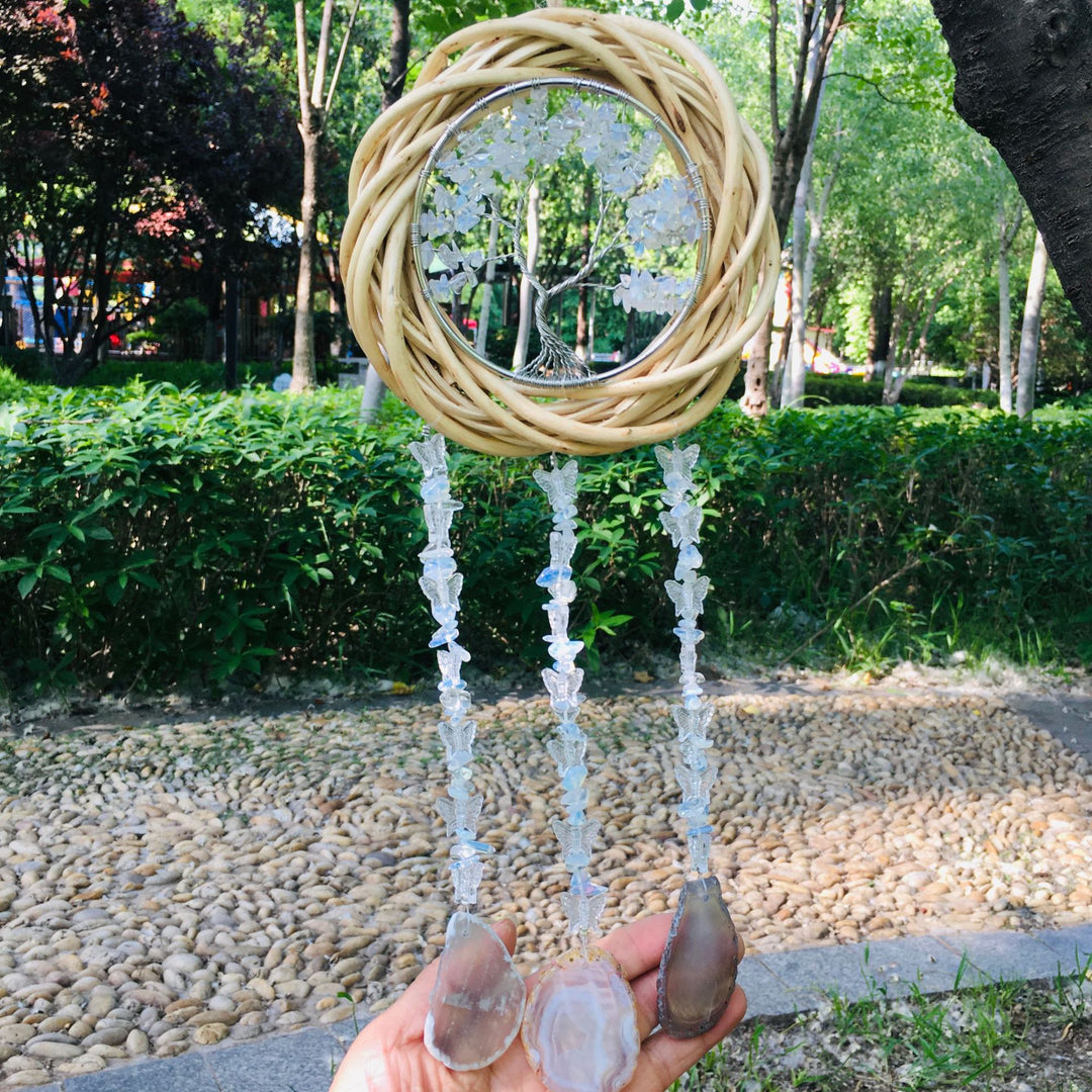 Carillon éolien en cristal d'agate arbre de vie Olivenorma