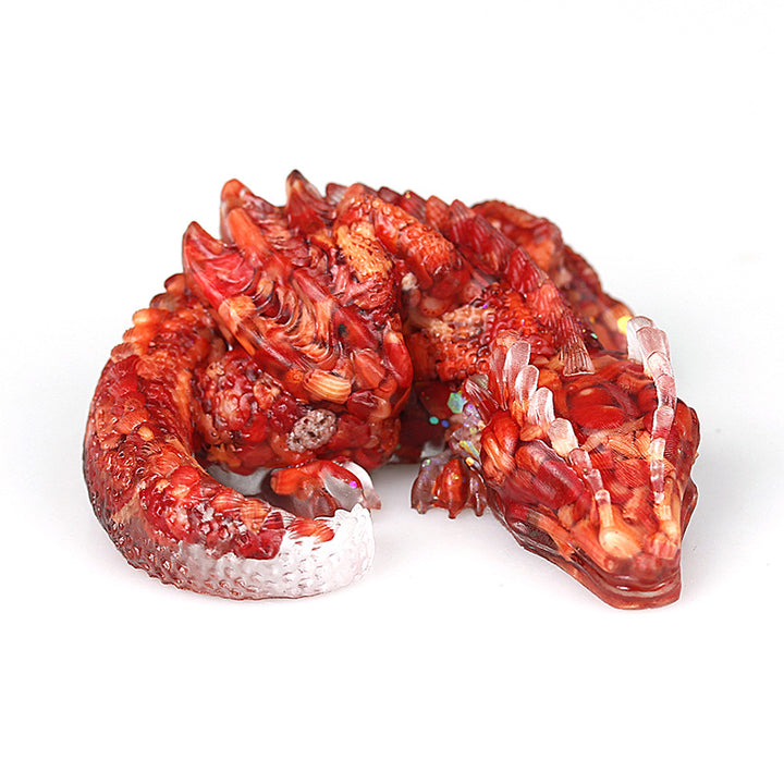 Colle de résine de gravier de cristal naturel Olivenorma Décoration de pierres précieuses de dragon