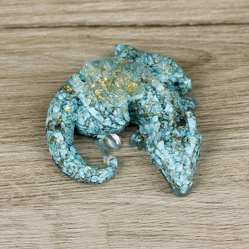 Colle de résine de gravier de cristal naturel Olivenorma Décoration de pierres précieuses de dragon