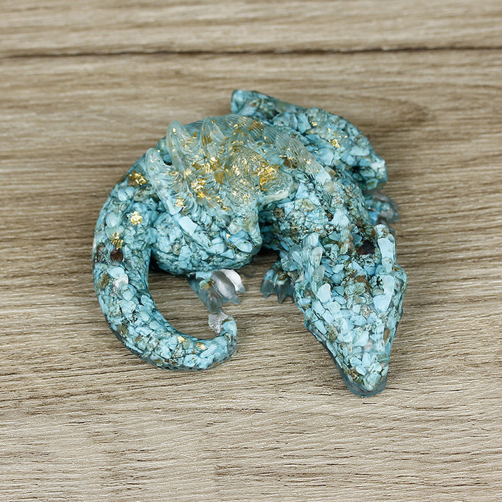 Colle de résine de gravier de cristal naturel Olivenorma Décoration de pierres précieuses de dragon