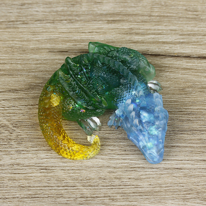 Colle de résine de gravier de cristal naturel Olivenorma Décoration de pierres précieuses de dragon