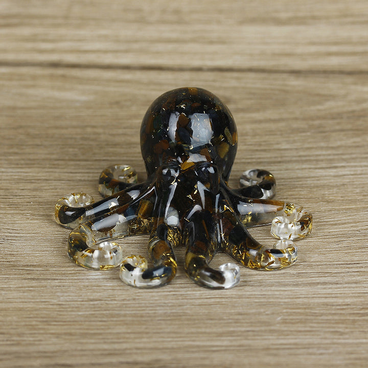 Décoration en pierre précieuse de pieuvre en gravier de cristal naturel Olivenorma