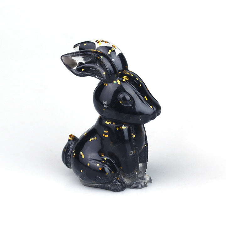 Décoration de table en pierre précieuse en résine cristal époxy de lapin Olivenorma