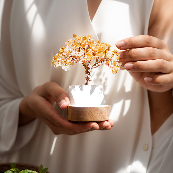 Lampe Feng Shui en cristal de citrine Olivenorma