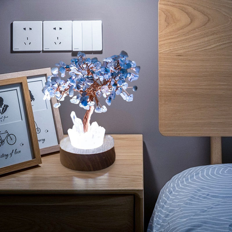 Lampe Feng Shui en cristal d'aigue-marine Olivenorma