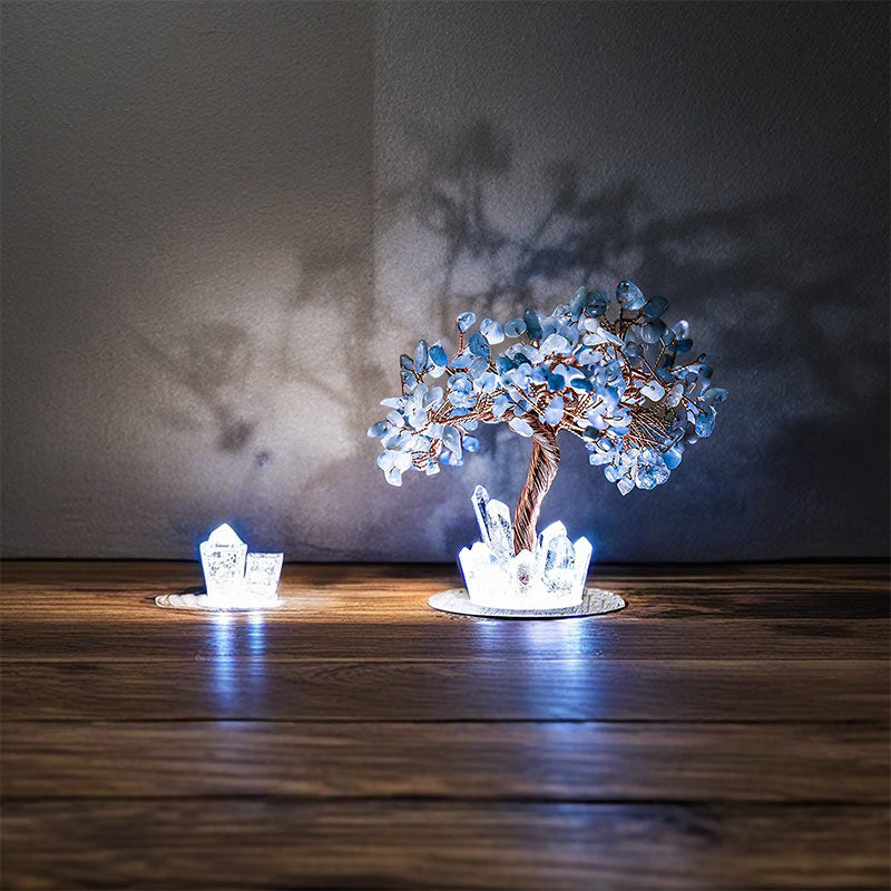 Lampe Feng Shui en cristal d'aigue-marine Olivenorma