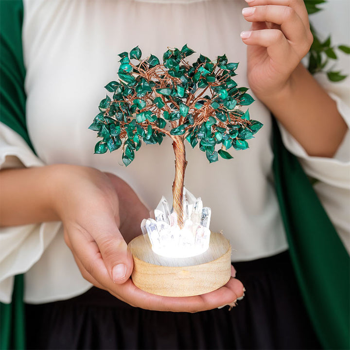 Lampe Feng Shui en cristal de malachite Olivenorma