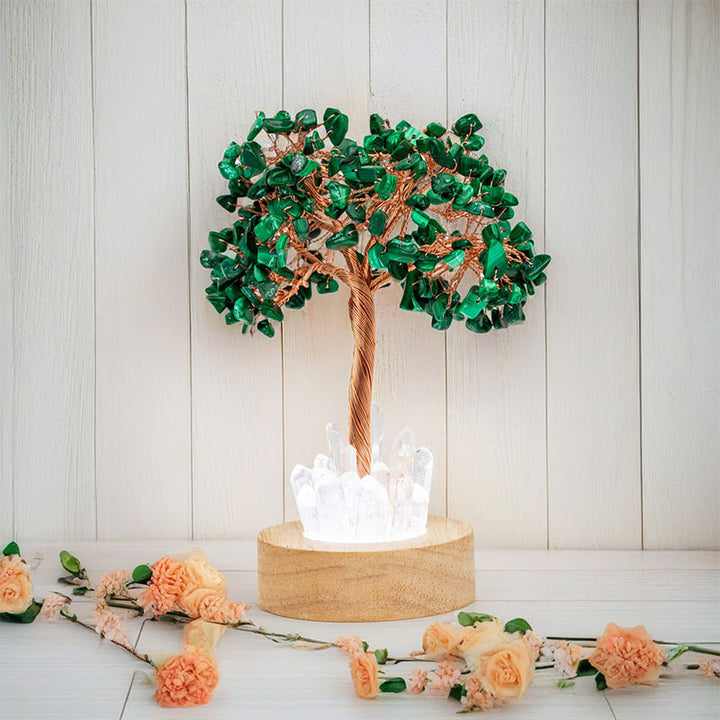 Lampe Feng Shui en cristal de malachite Olivenorma