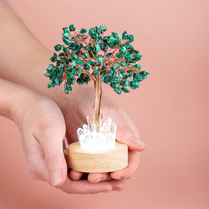 Lampe Feng Shui en cristal de malachite Olivenorma
