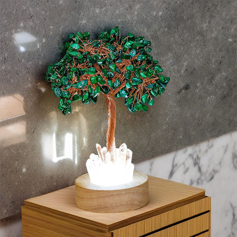 Lampe Feng Shui en cristal de malachite Olivenorma