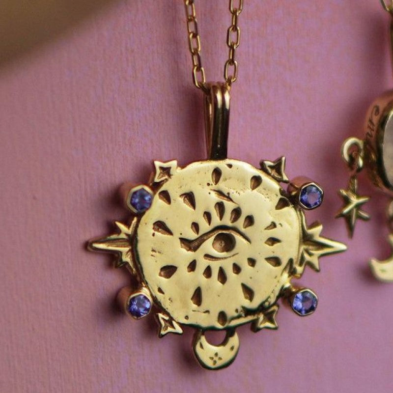 Collier Olivenorma en acier inoxydable avec cartes de tarot incrustées de zircones - image 4