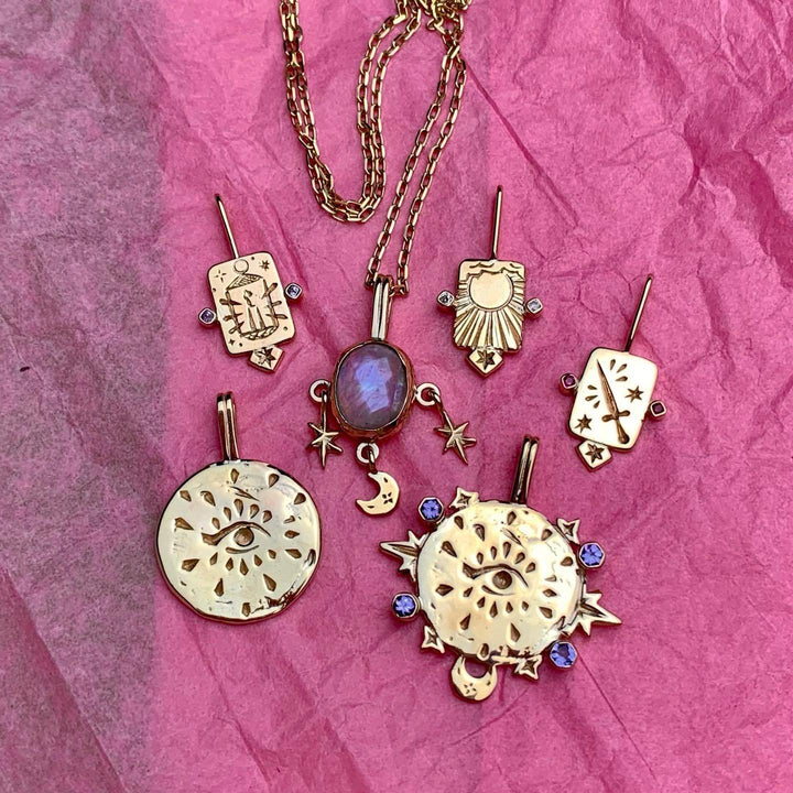 Collier Olivenorma en acier inoxydable avec cartes de tarot incrustées de zircones - image 6