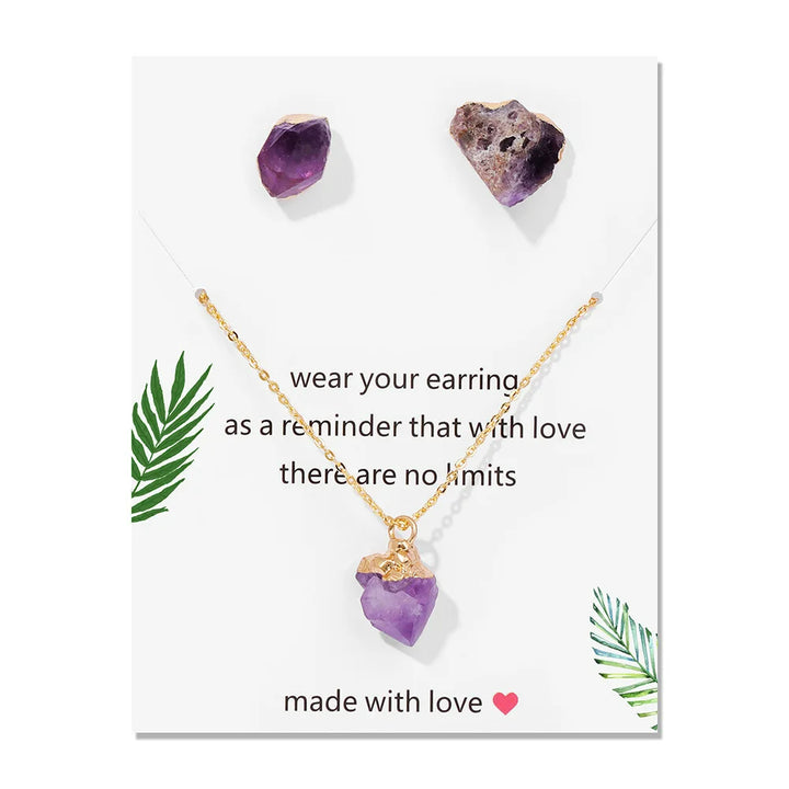 Ensemble de bijoux tendance en pierre naturelle irrégulière Olivenorma