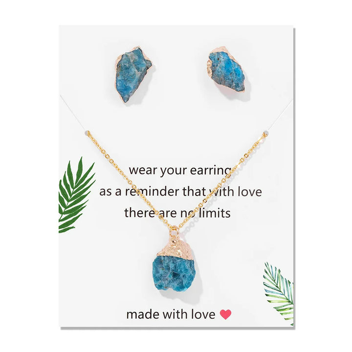 Ensemble de bijoux tendance en pierre naturelle irrégulière Olivenorma