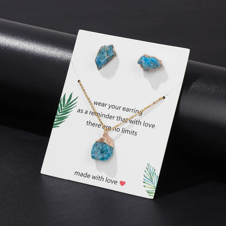 Ensemble de bijoux tendance en pierre naturelle irrégulière Olivenorma