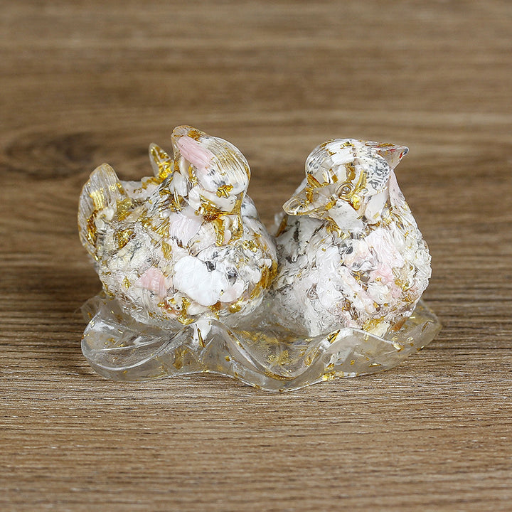Ornements de colle en cristal mignon de canard mandarine Olivenorma Décoration en pierres précieuses