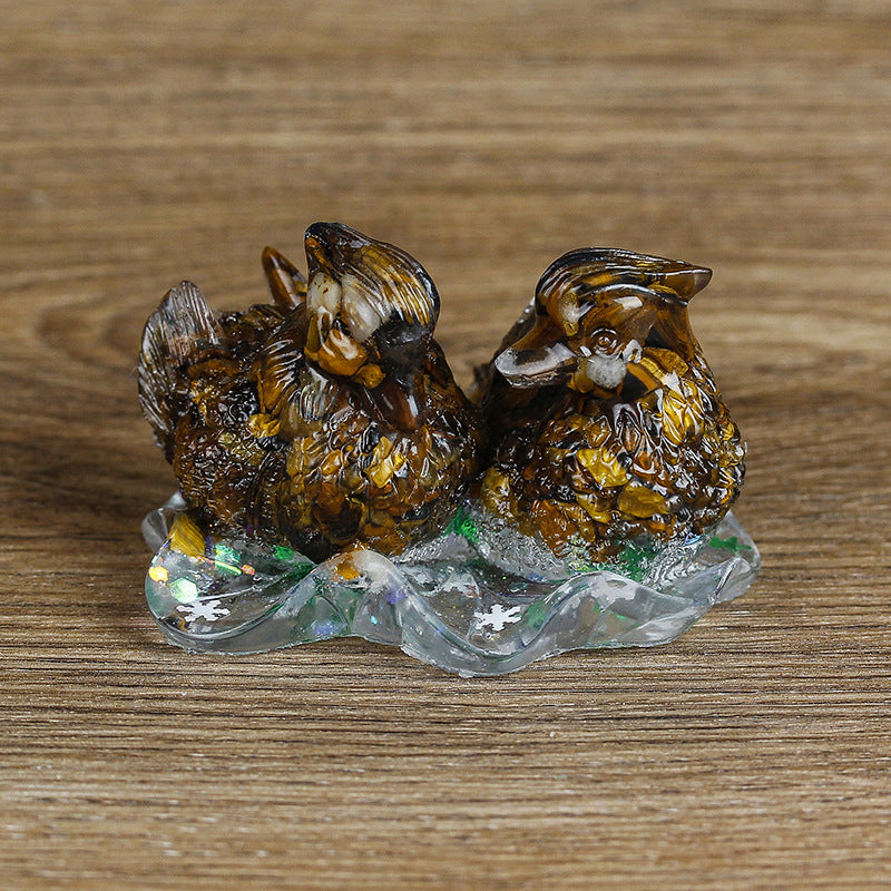 Ornements de colle en cristal mignon de canard mandarine Olivenorma Décoration en pierres précieuses