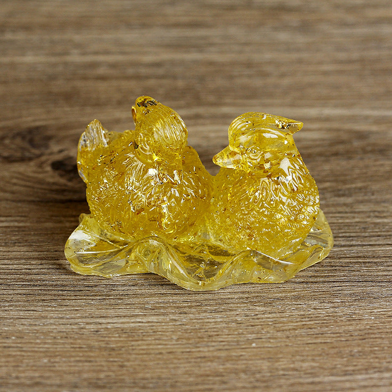 Ornements de colle en cristal mignon de canard mandarine Olivenorma Décoration en pierres précieuses
