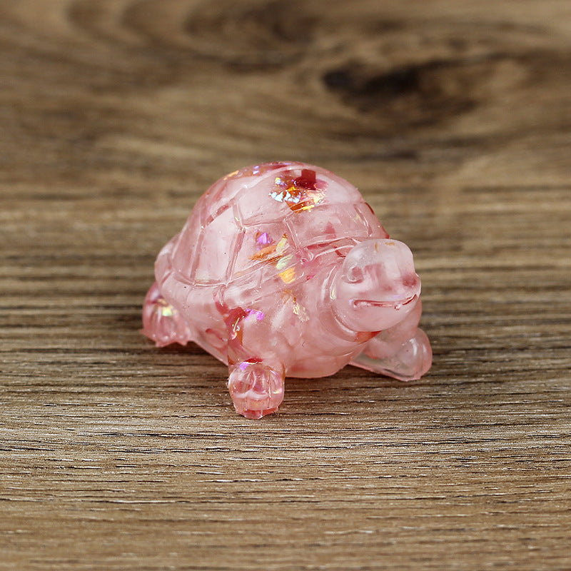 Décoration en pierre précieuse Olivenorma Eternal Journey Tortue - Quartz rose - Avec carte - image 13