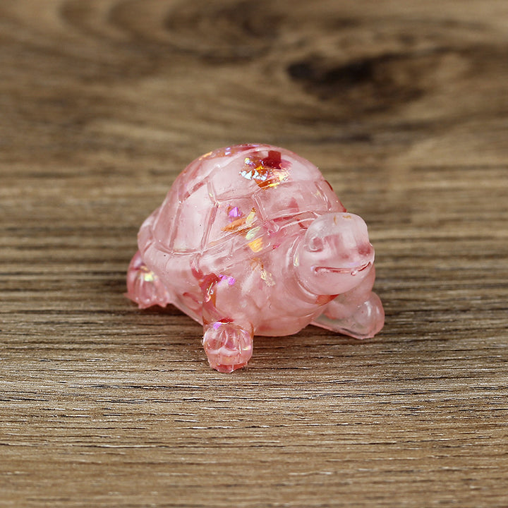 Décoration en pierre précieuse Olivenorma Eternal Journey Tortue - Quartz rose - Avec carte - image 13