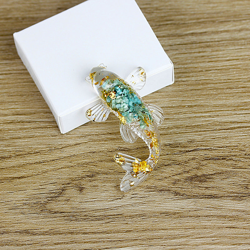 Figurine de poisson en cristal Olivenorma Ocean Harmony, décoration en pierre précieuse - Turquoise africaine - Avec carte - image 3