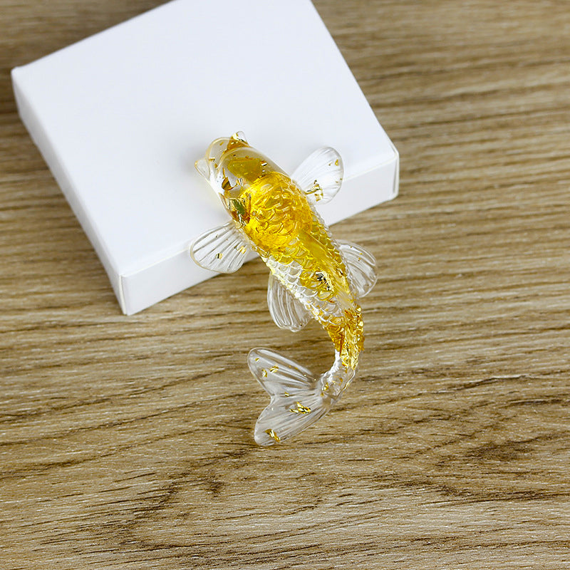 Figurine de poisson en cristal Olivenorma Ocean Harmony, décoration en pierre précieuse - Citrine - Avec carte - image 10