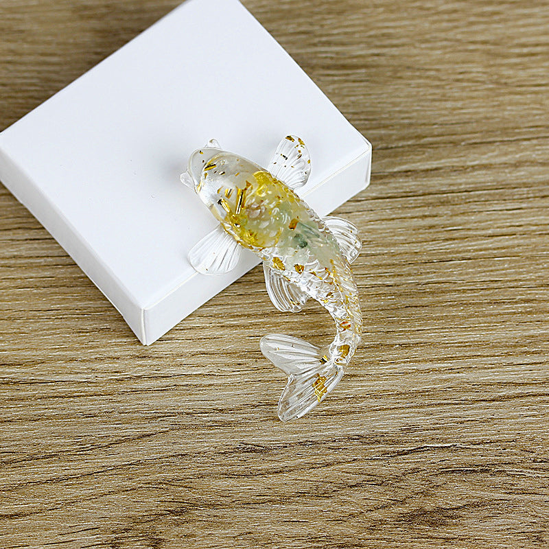 Figurine de poisson en cristal Olivenorma Ocean Harmony, décoration en pierre précieuse - Aventurine verte - Avec carte - image 24