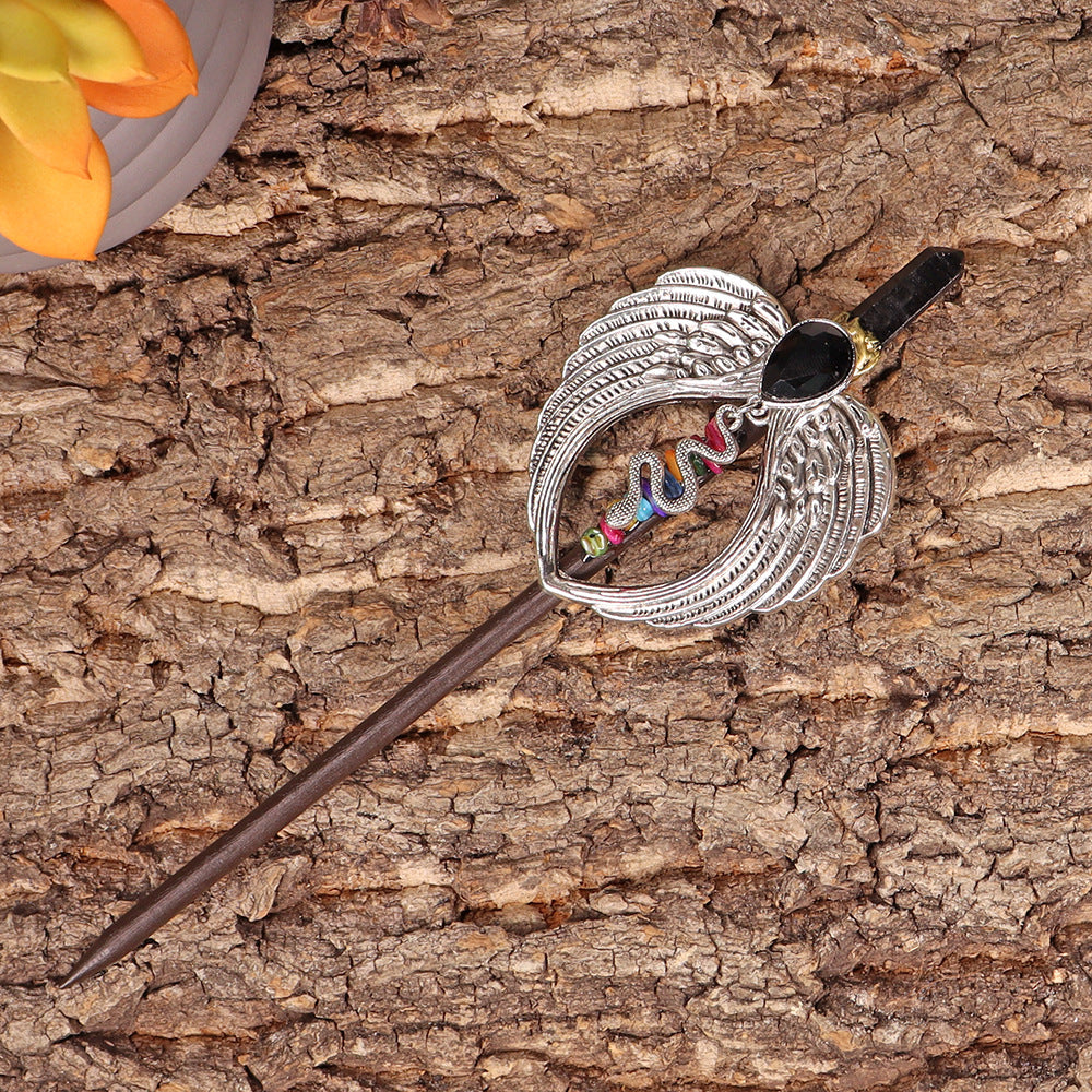 Olivenorma 18cm Baguette de fée Épingle à cheveux Baguettes en cristal d'Halloween