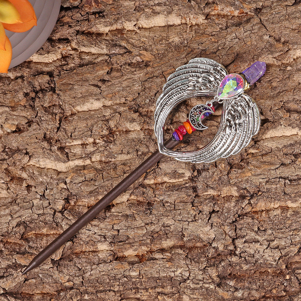 Olivenorma 18cm Baguette de fée Épingle à cheveux Baguettes en cristal d'Halloween