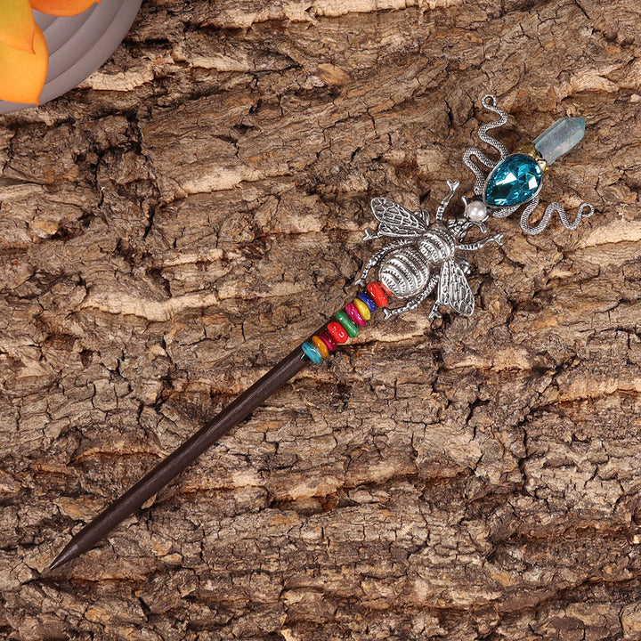 Olivenorma 18cm Baguette de fée Épingle à cheveux Baguettes en cristal d'Halloween