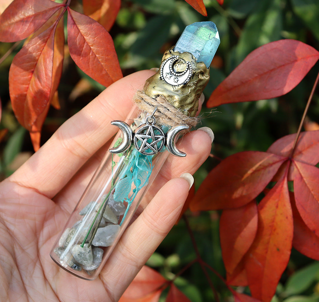 Bouteille de cristal énergétique de sorcière en gravier de cristal naturel Olivenorma
