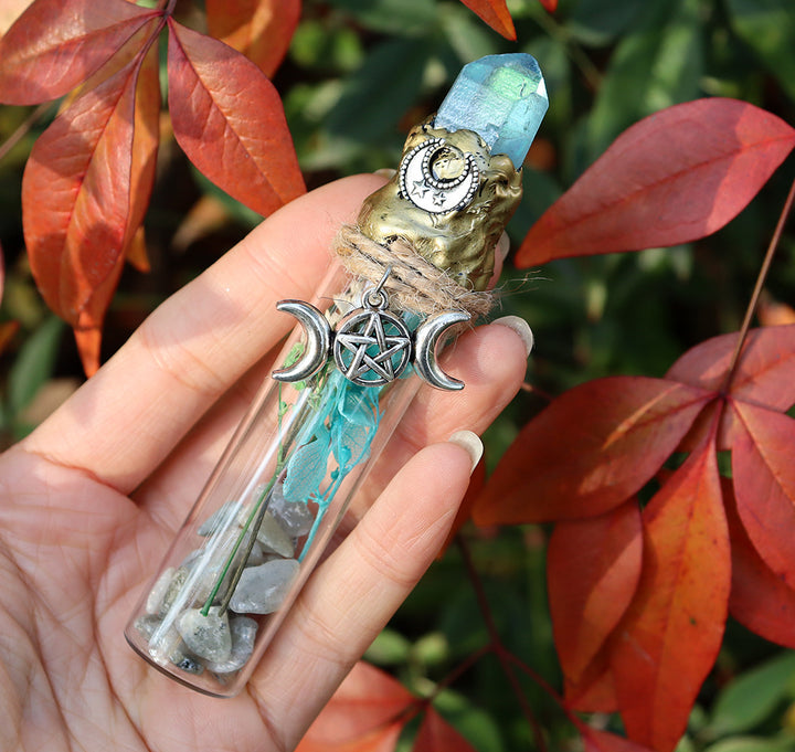 Bouteille de cristal énergétique de sorcière en gravier de cristal naturel Olivenorma